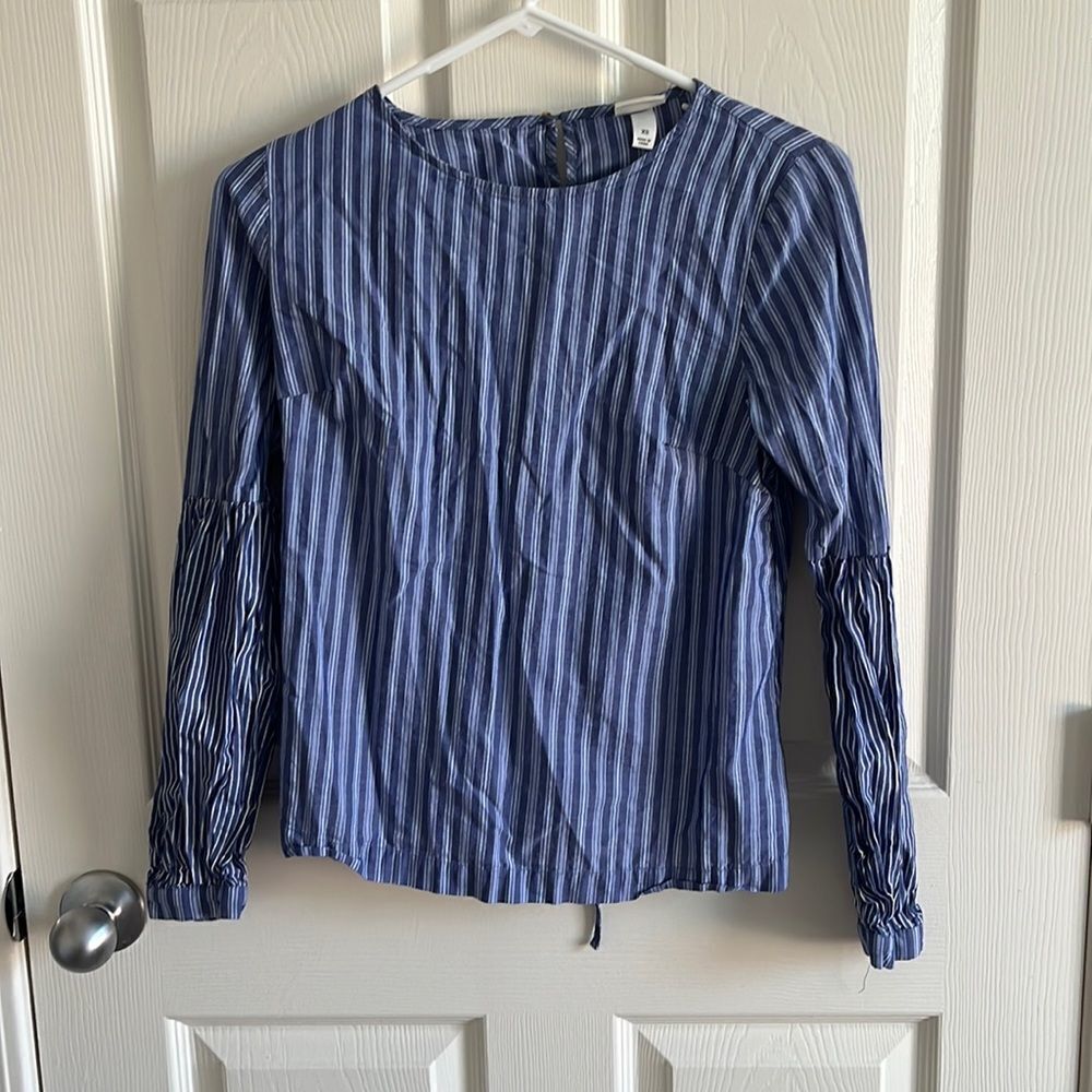 Long Sleeve Blue Striped Shirt
